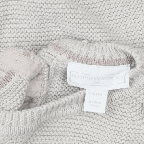 The Little White Company Grey Knit Unisex Jumper 12-18 Months