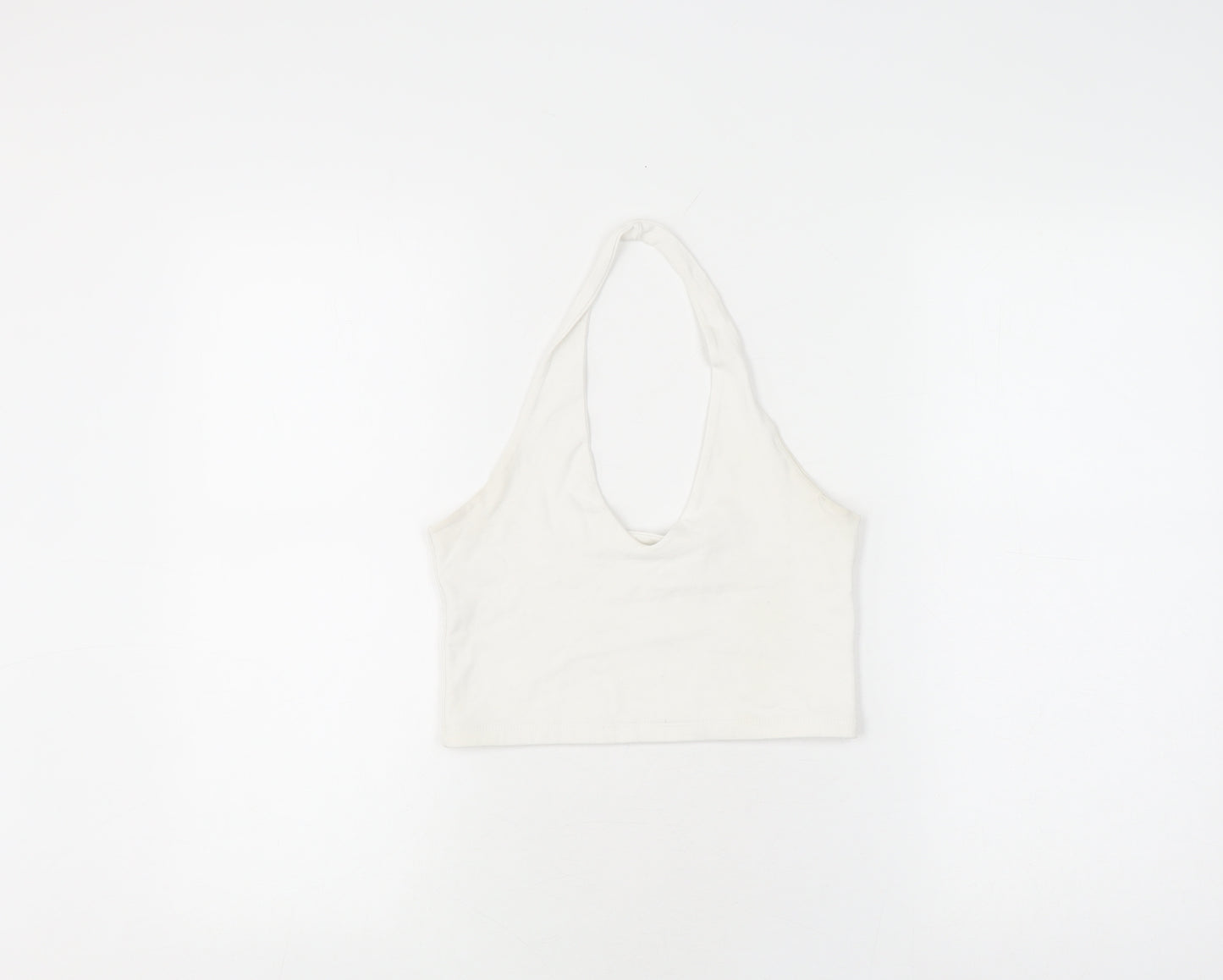 Brandy Melville Women's White Cropped Halter Top S