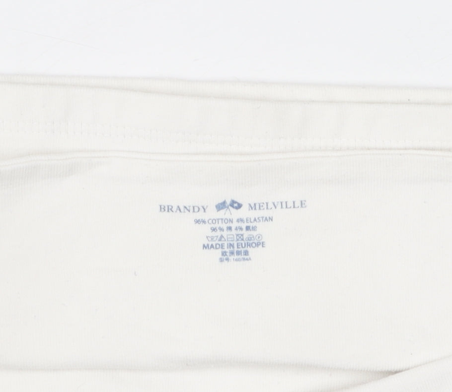 Brandy Melville Women's White Cropped Halter Top S