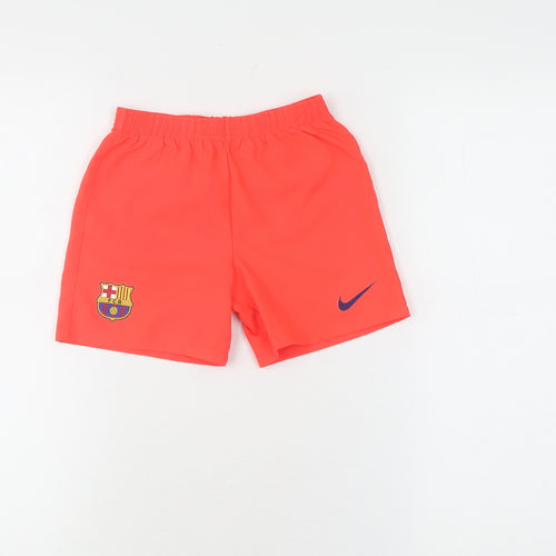 Nike Boys Red Athletic Shorts 4-5 Years Football Fit
