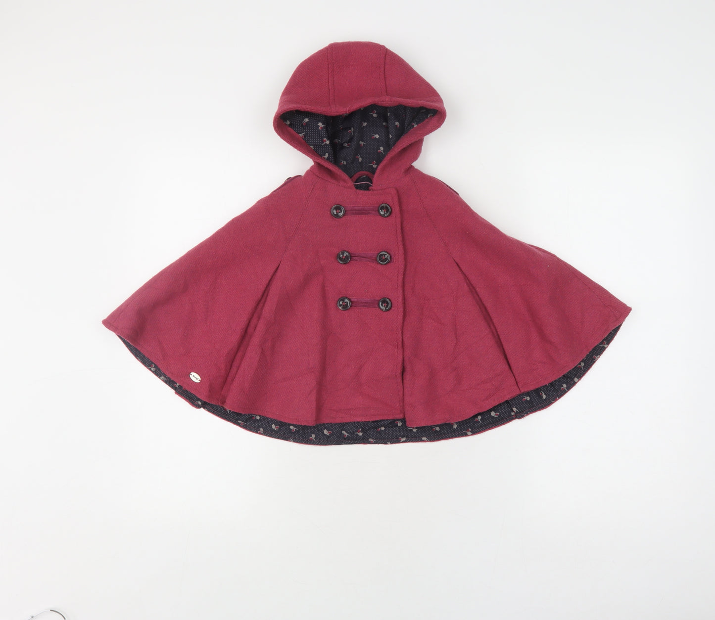 Jasper Conran Junior Girls Red Cape 2-3 Years Hooded Lined
