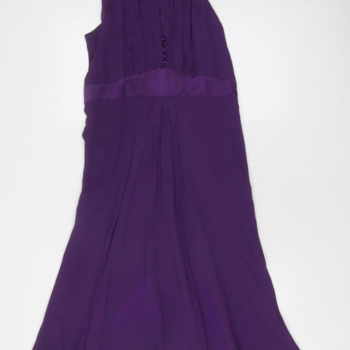 Hobbs Women's Purple Silk A-Line Dress Size 14