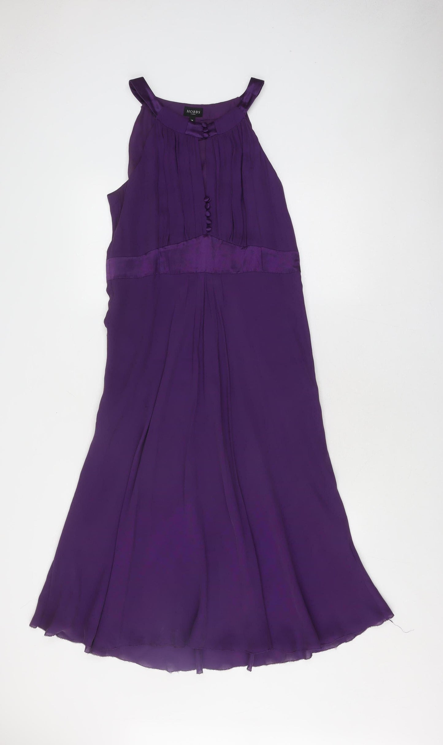 Hobbs Women's Purple Silk A-Line Dress Size 14