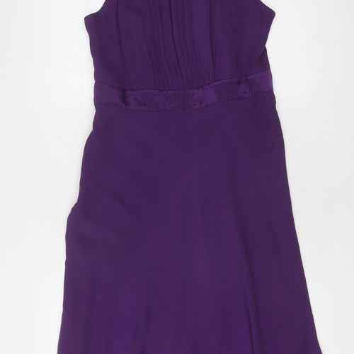 Hobbs Women's Purple Silk A-Line Dress Size 14