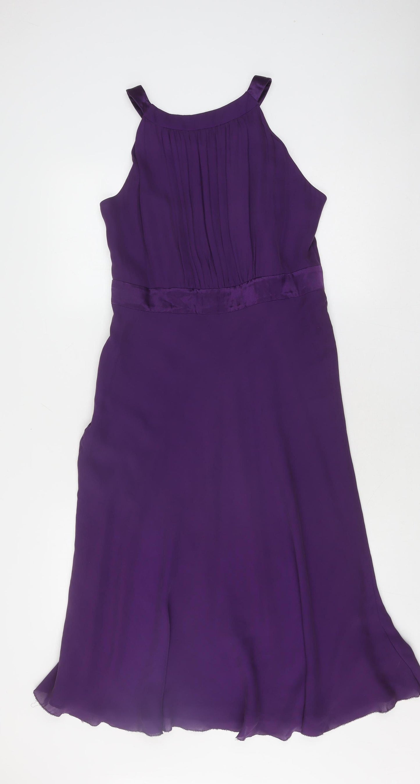 Hobbs Women's Purple Silk A-Line Dress Size 14