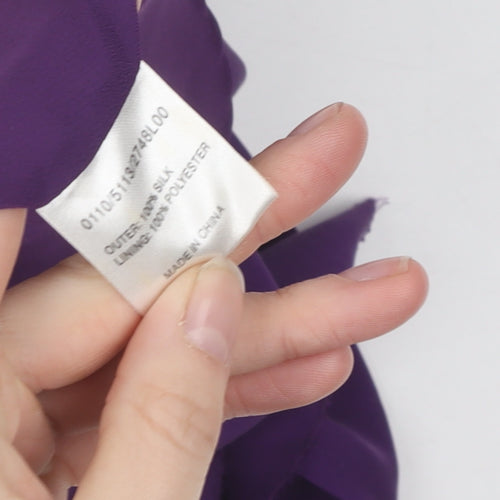 Hobbs Women's Purple Silk A-Line Dress Size 14