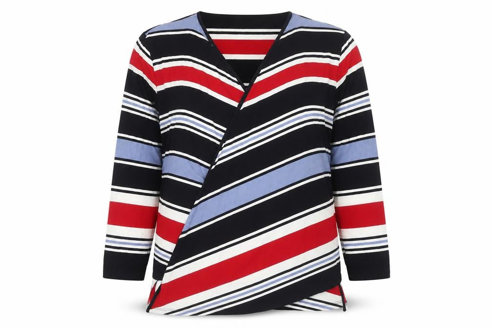 Front view of Viyella Women's XL Multicoloured Striped Pullover