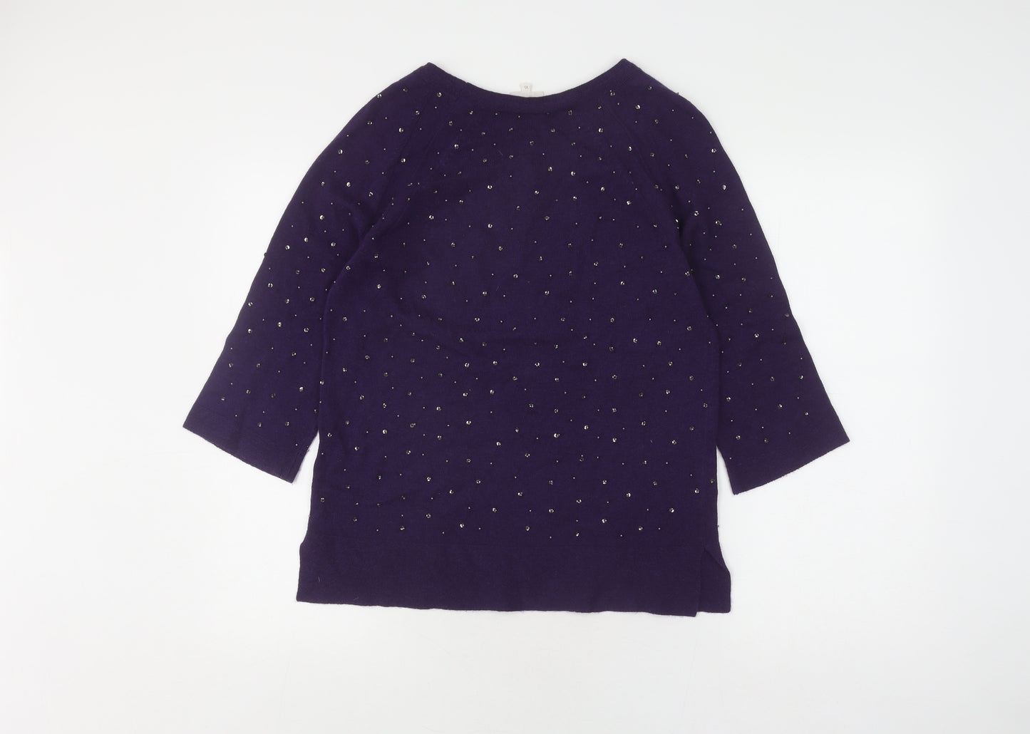 East Women's Purple Sequin Pullover Jumper XS