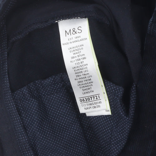 Marks and Spencer Men's Blue Slim Trousers 38