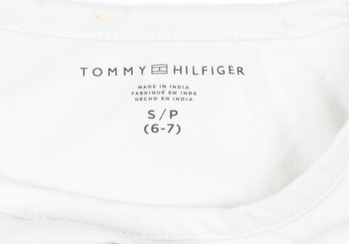 Tommy Hilfiger Girls White Graphic T-Shirt 6-7 Years