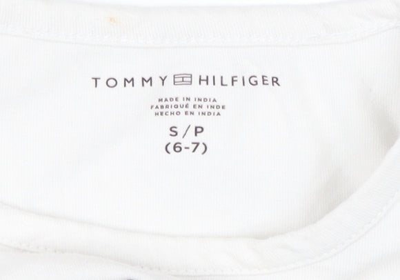 Tommy Hilfiger Girls White Graphic T-Shirt 6-7 Years