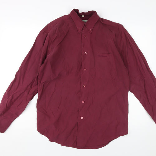 Ben Sherman Men's Red Long Sleeve Button-Up Shirt S
