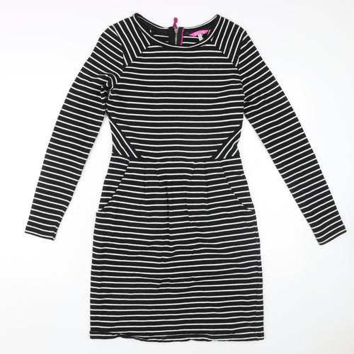Joules Women's Black Striped Sheath Dress Size 10