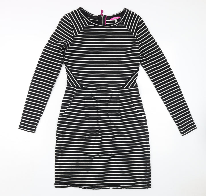 Joules Women's Black Striped Sheath Dress Size 10
