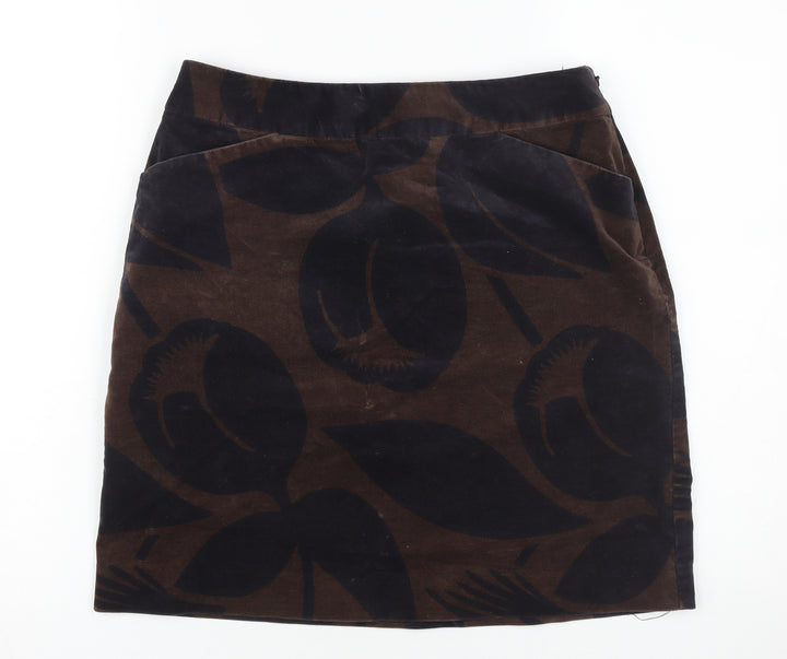 Boden Women's Brown Floral Pencil Skirt Size 10
