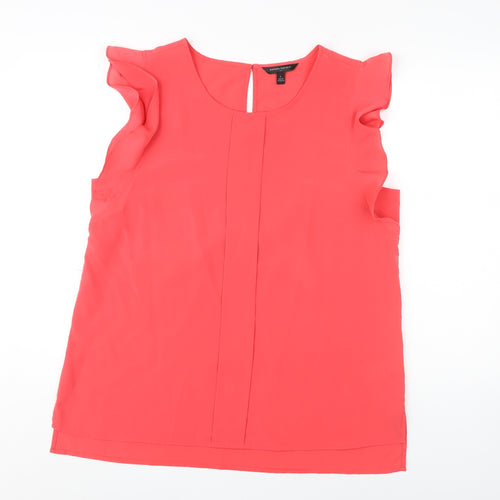Banana Republic Women's Pink Blouse - L, Flutter Sleeve, Casual