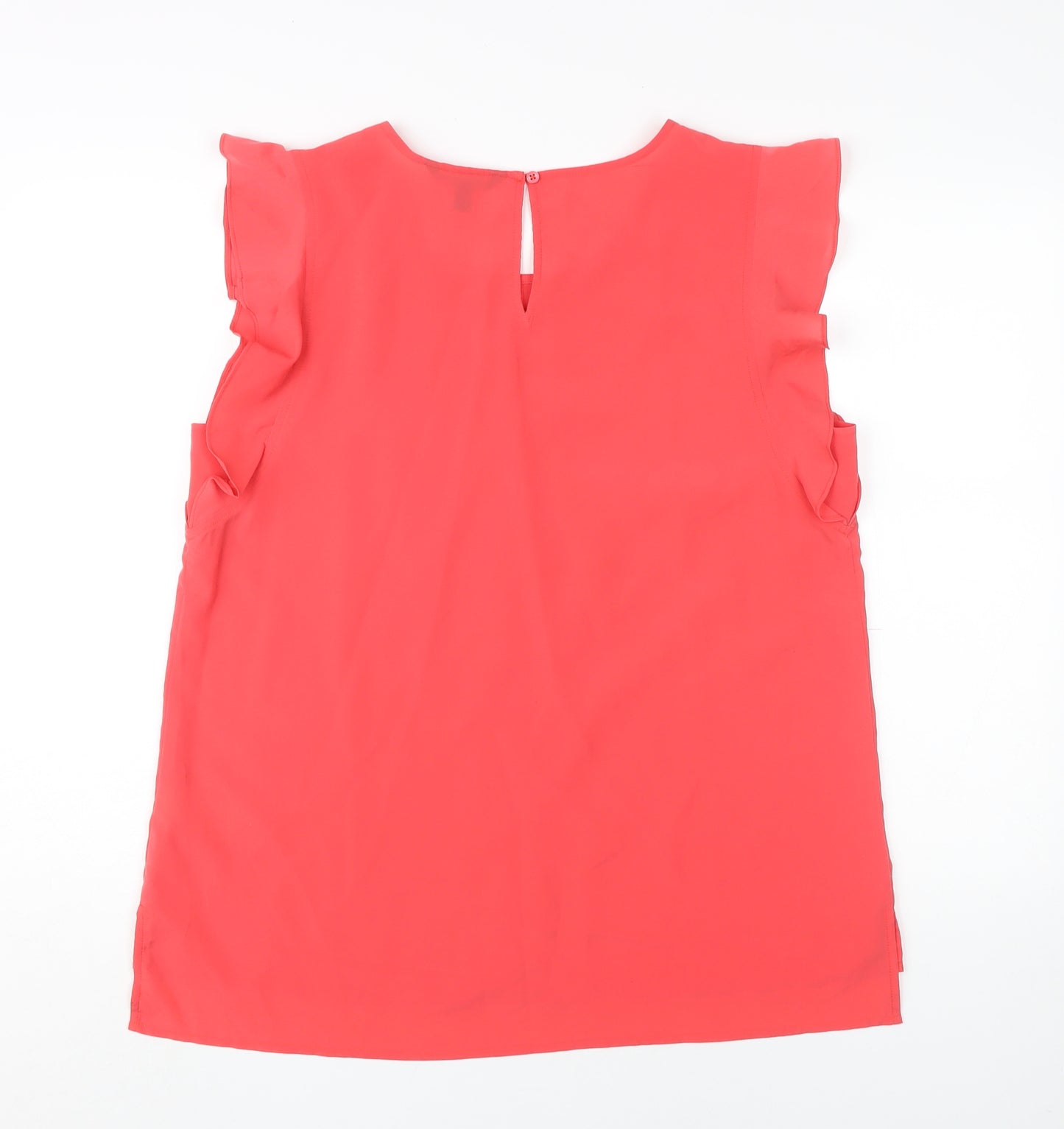 Banana Republic Women's Pink Blouse - L, Flutter Sleeve, Casual