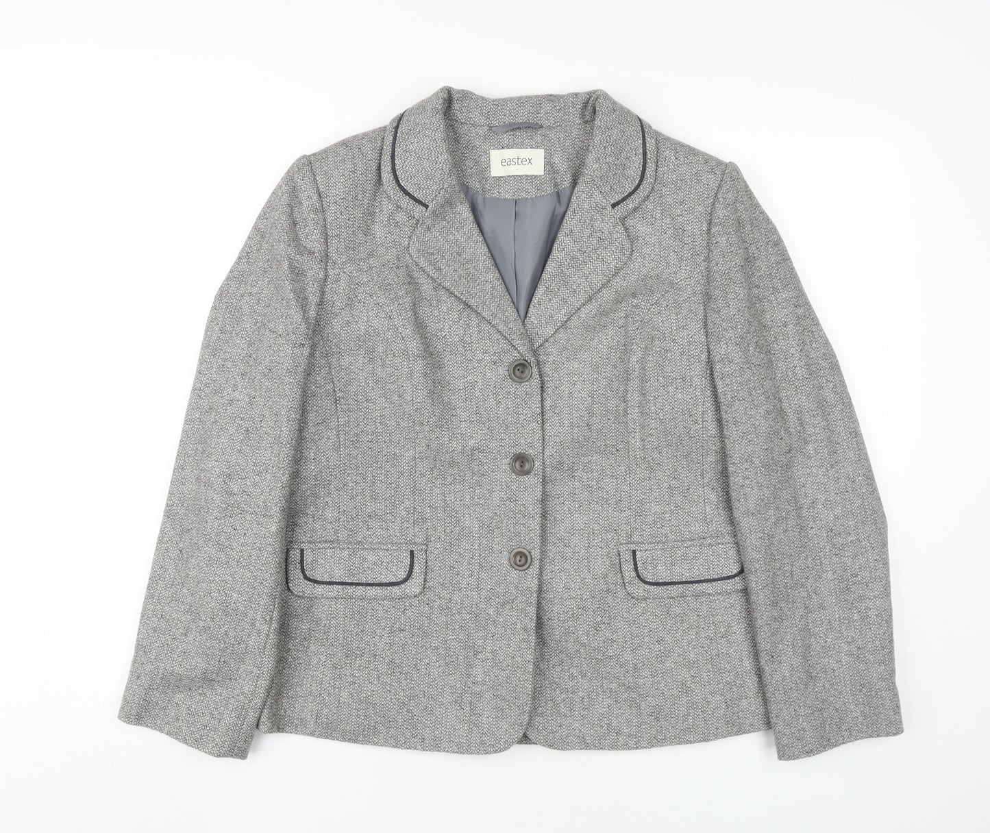 Eastex Women's Grey Wool Blazer, Size 12 Classic Style