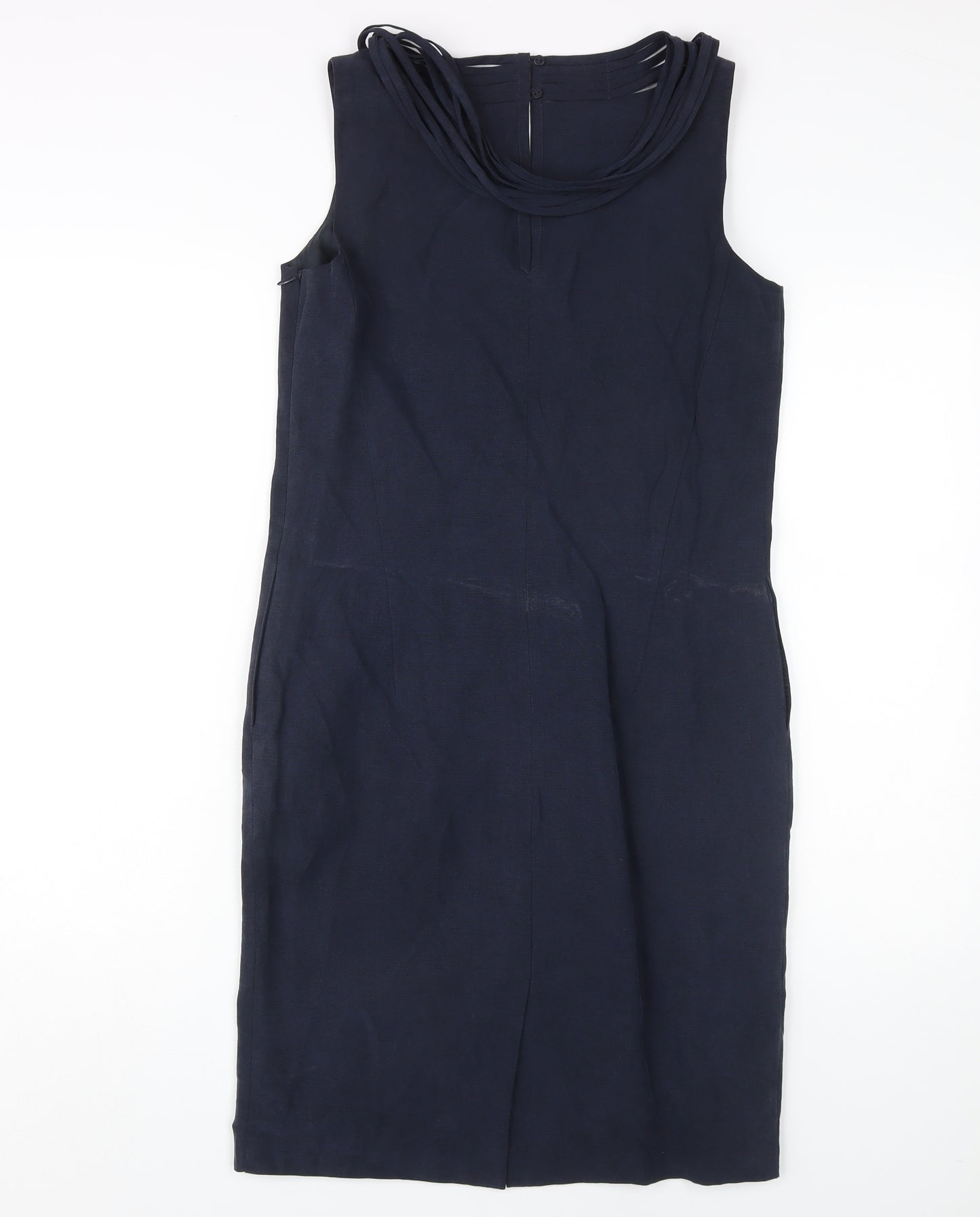 L.K. Bennett Women's Blue Sheath Dress, Size 8, Silk Blend