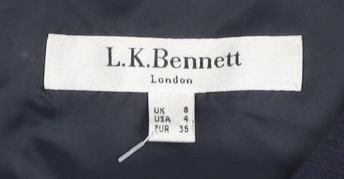 L.K. Bennett Women's Blue Sheath Dress, Size 8, Silk Blend