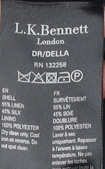 L.K. Bennett Women's Blue Sheath Dress, Size 8, Silk Blend