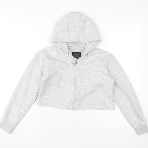 Sonneti Girls Grey Full Zip Hoodie 12-13 Years Cotton Blend