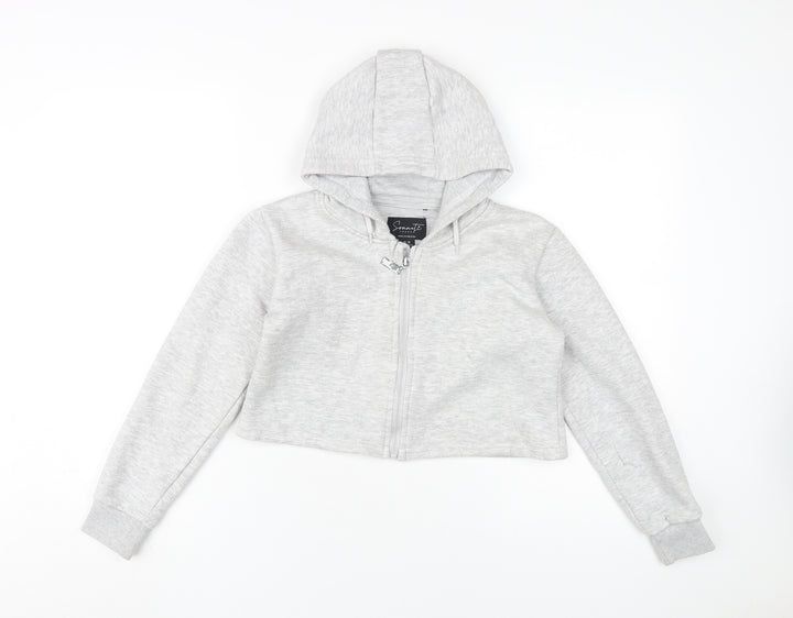 Sonneti Girls Grey Full Zip Hoodie 12-13 Years Cotton Blend