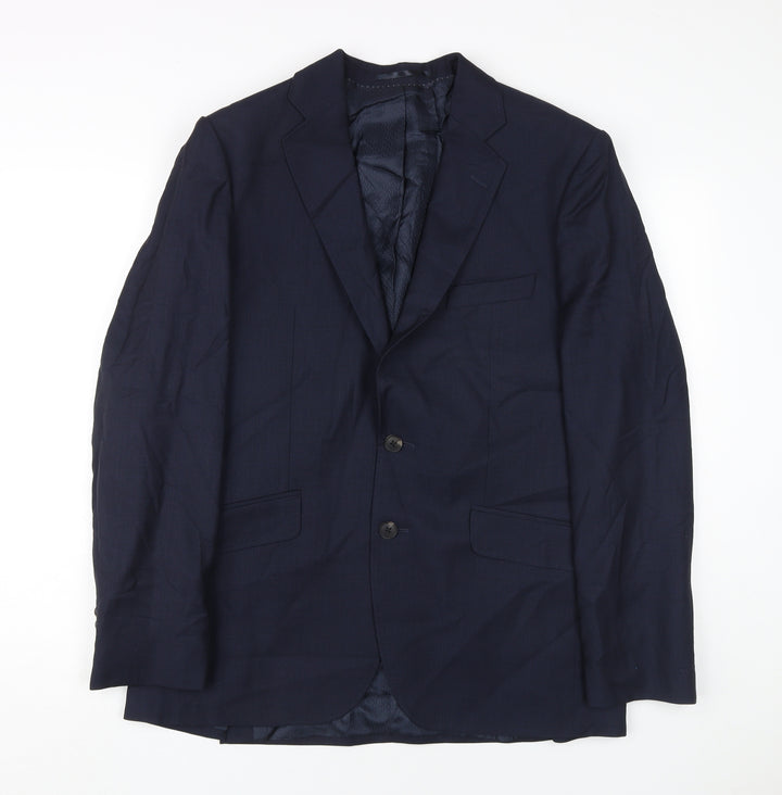Jaeger Men's Blue Blazer, Size 40R, Wool, Formal