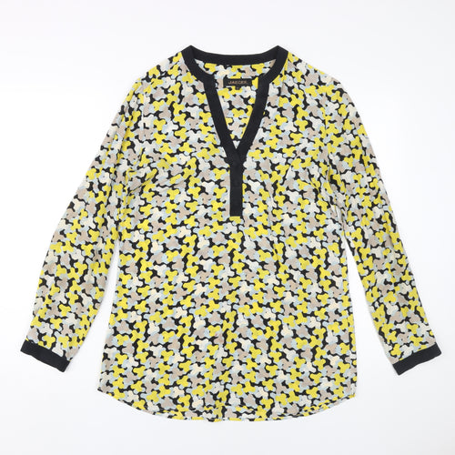 Jaeger Women's Multicoloured Geometric Silk Blouse