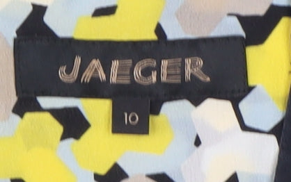 Jaeger Women's Multicoloured Geometric Silk Blouse