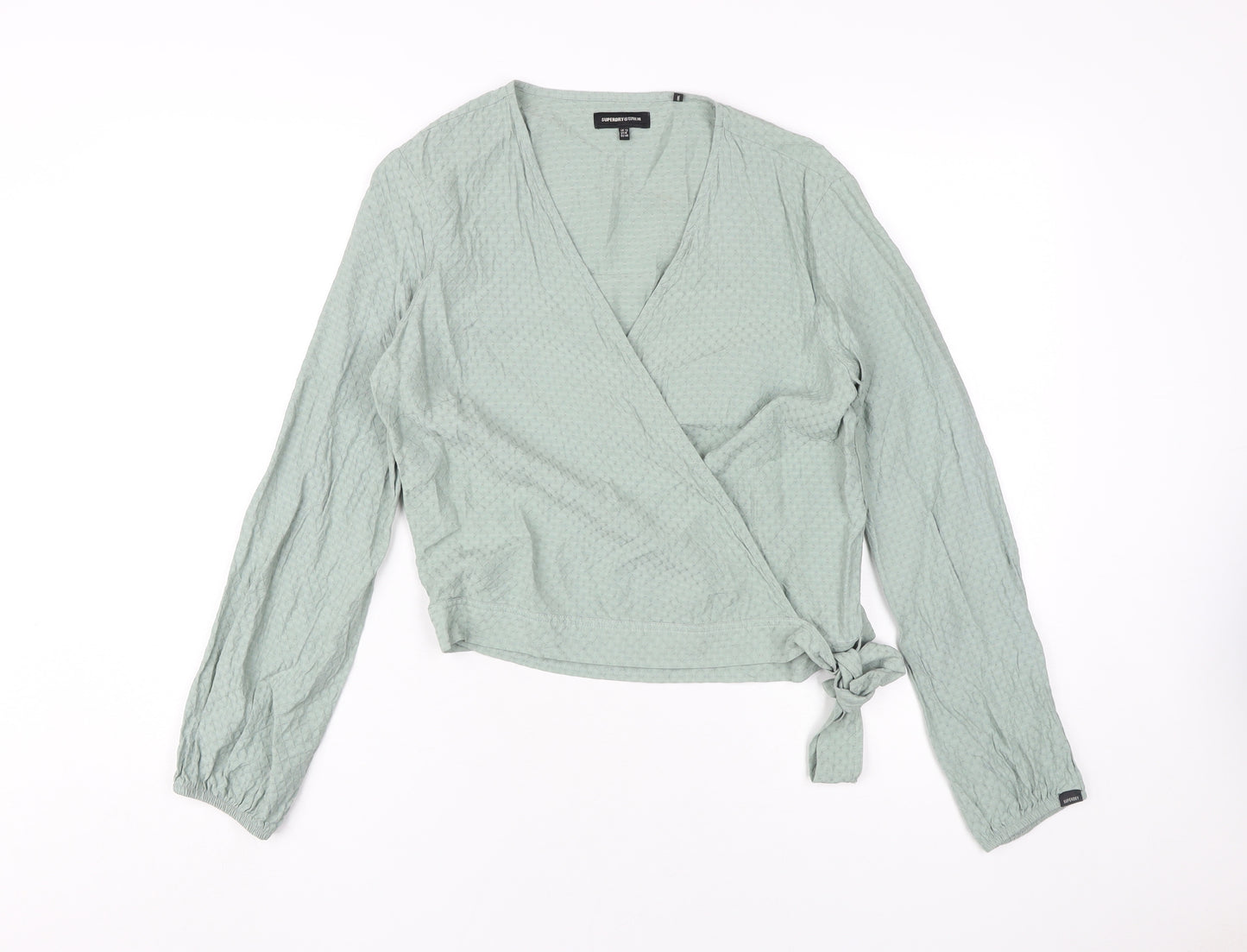 Superdry Women's Green Wrap Blouse UK 12