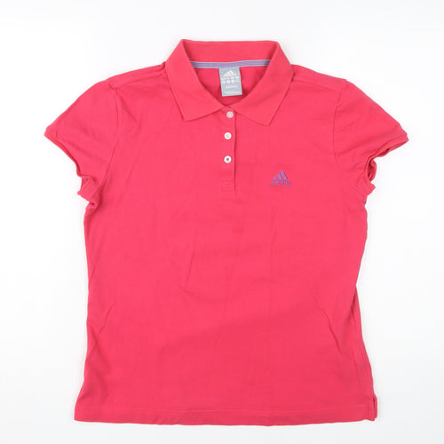 Adidas Women's Red Polo Shirt Size 10
