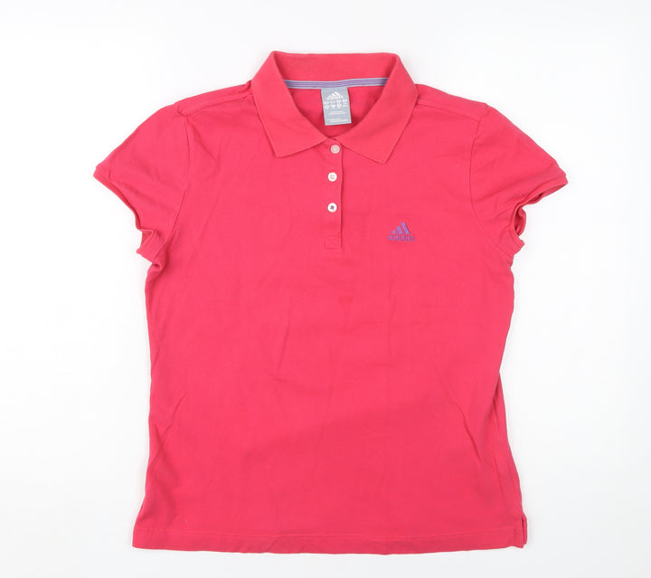 Adidas Women's Red Polo Shirt Size 10