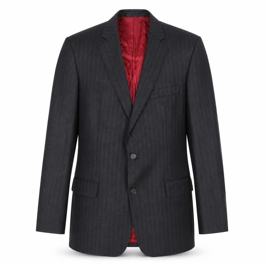 Magee Ireland Men's Black Striped 42R Wool Blazer - Business/Formal
