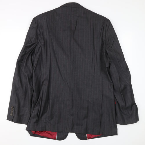 Magee Ireland Men's Black Striped 42R Wool Blazer - Business/Formal