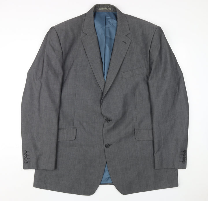 Centaur Men's Grey Blazer, 48, Long, Single-Breasted