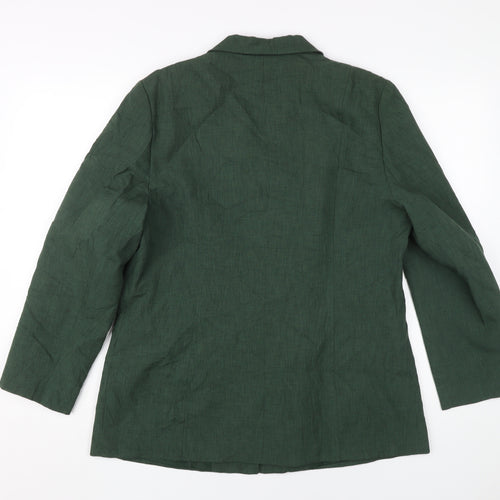 Eastex Women's Green Blazer - Size 14, Lined, Buttoned