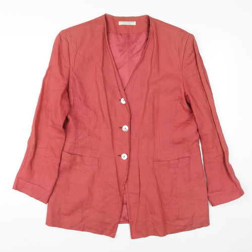 Laura Ashley Women's Red Linen Blazer Size 14