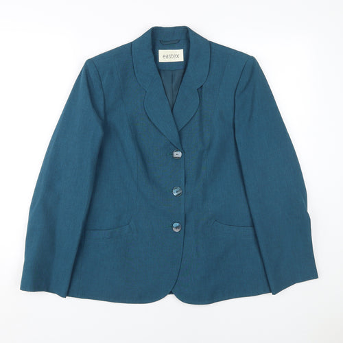 Eastex Women's Blue Blazer - Size 10, Smart Formal Wear
