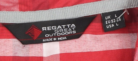 Regatta Men's Red Check Button-Up Shirt Size L
