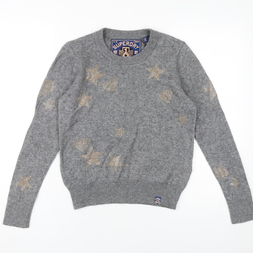 Superdry Women's Grey Pullover Jumper Size 12