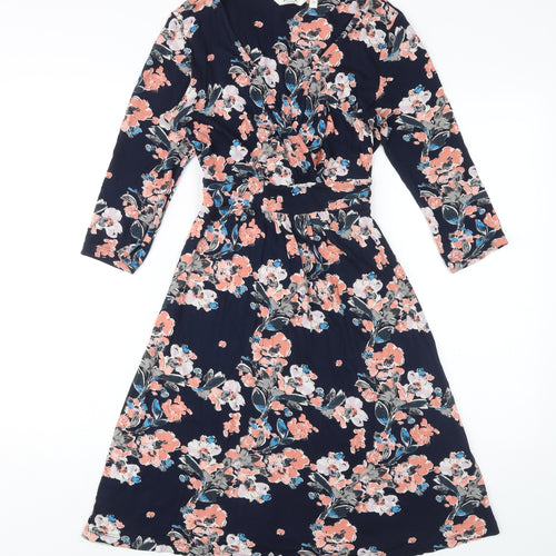 FatFace Women's Floral Wrap Dress, Multicoloured, Size 10