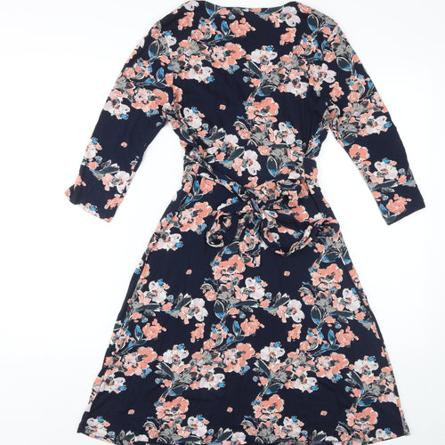 FatFace Women's Floral Wrap Dress, Multicoloured, Size 10
