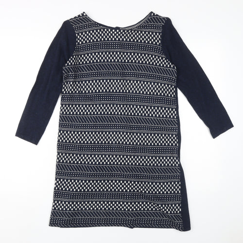 White Stuff Women's Blue Geometric Shift Dress Size 10