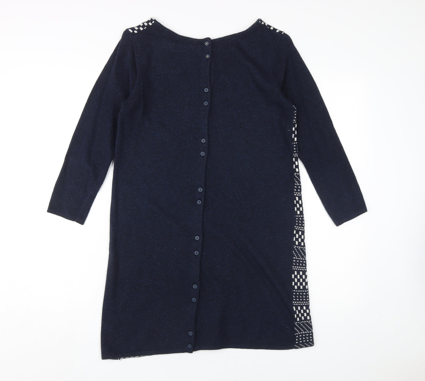 White Stuff Women's Blue Geometric Shift Dress Size 10