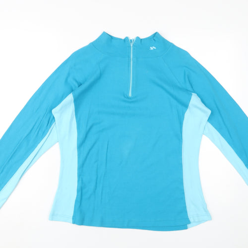 Trespass Women's Blue Colourblock Mock Neck Sweatshirt L