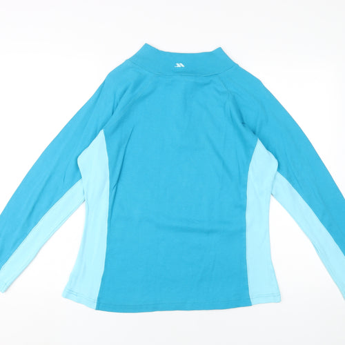 Trespass Women's Blue Colourblock Mock Neck Sweatshirt L