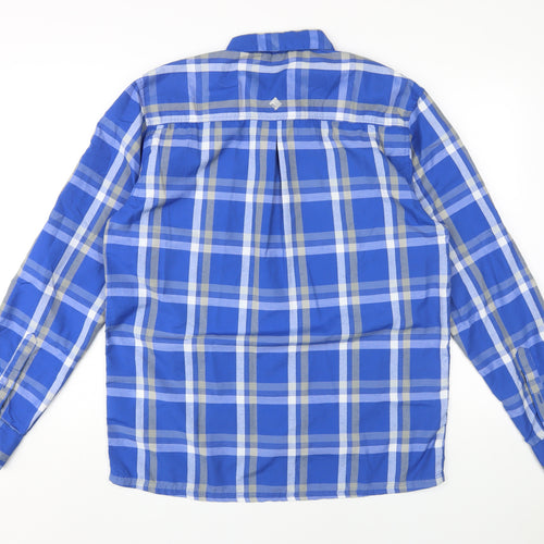 Regatta Men's Blue Plaid Long Sleeve Shirt L