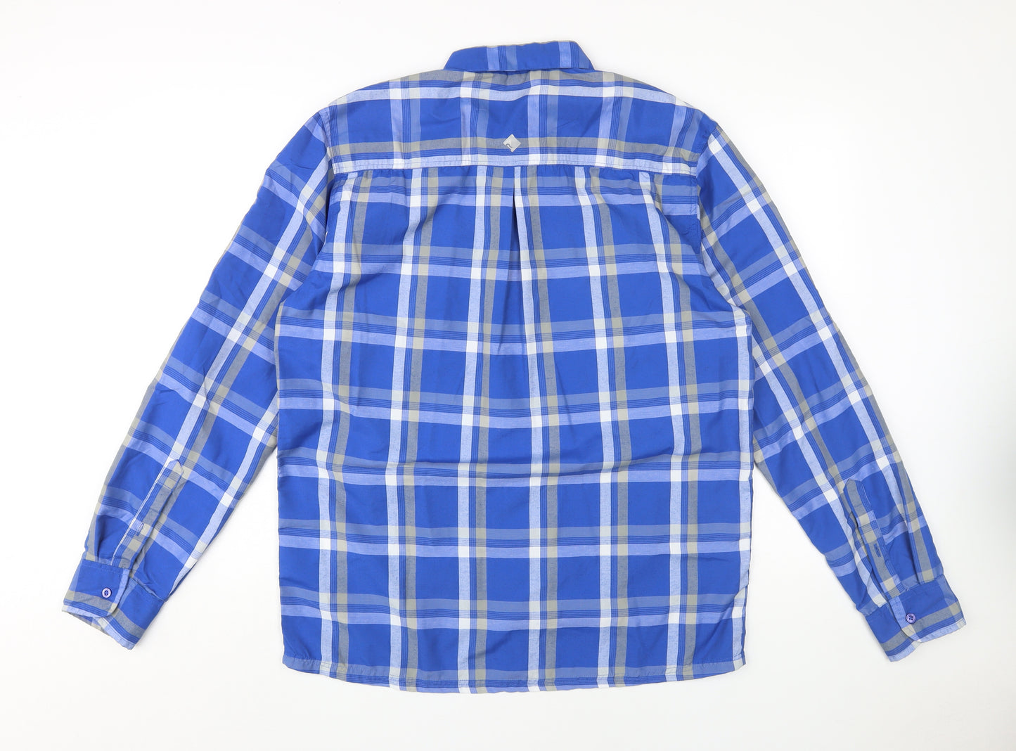 Regatta Men's Blue Plaid Long Sleeve Shirt L