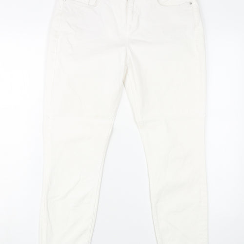 White Label Women's White Cropped Slim Jeans Size 12